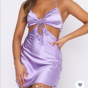 White Fox Boutique city lover mini dress in lilac. Never worn, NWT, size 8